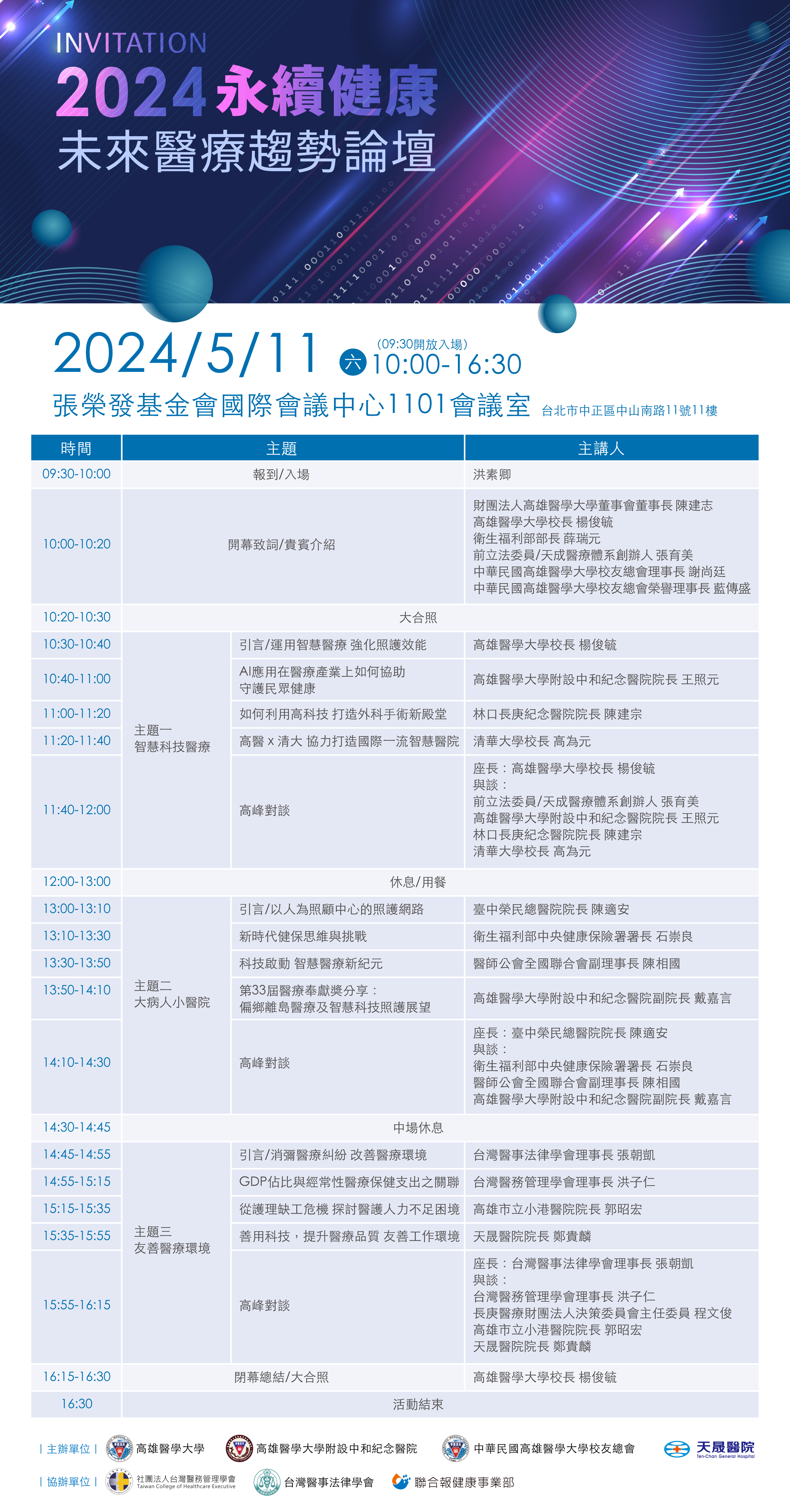 2024永續健康未來醫療趨勢論壇5/11重磅登場