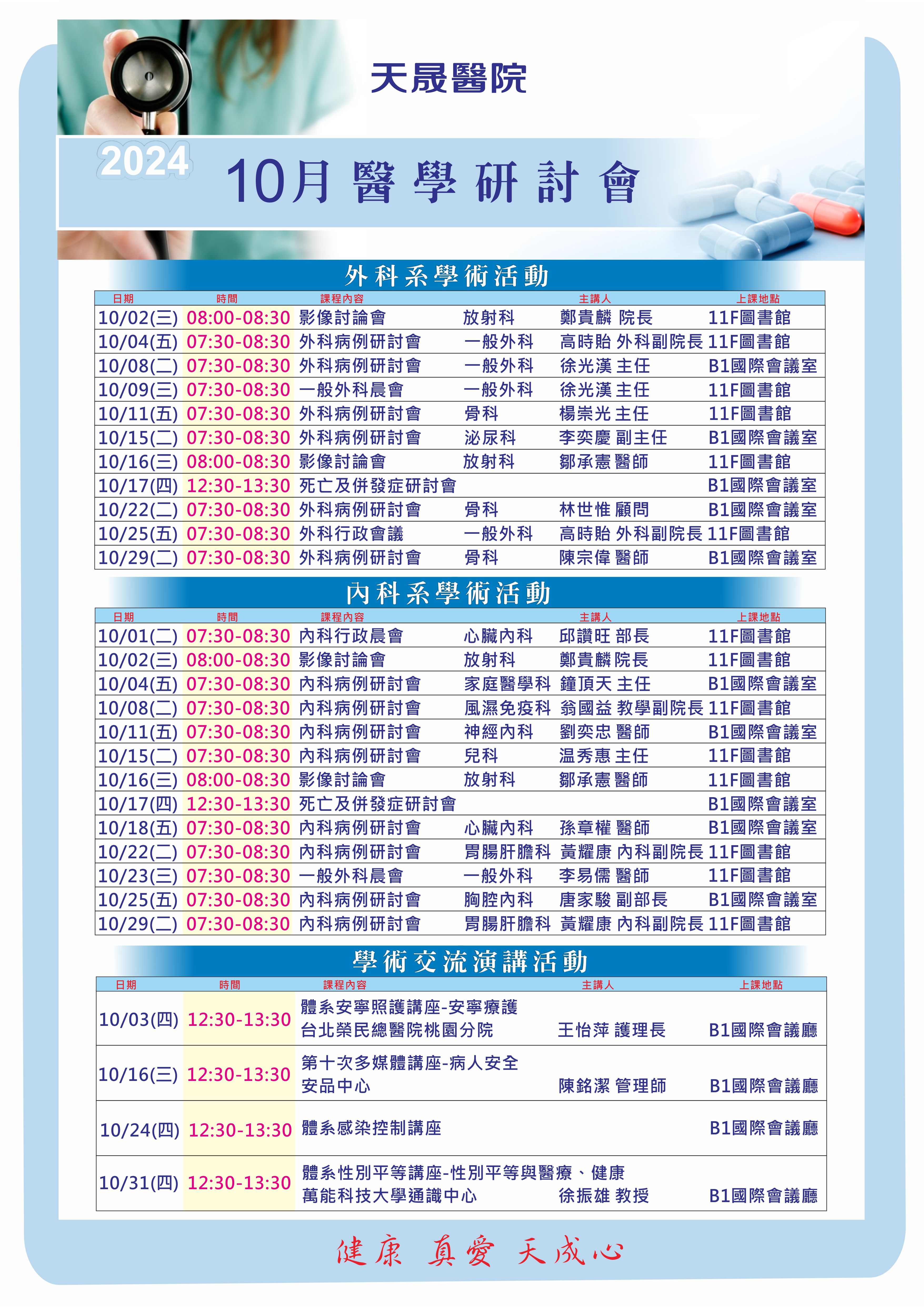 113年10月醫學研討會